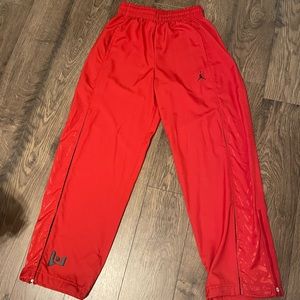 Red polyester/Dri-fit Jordan sweatpants